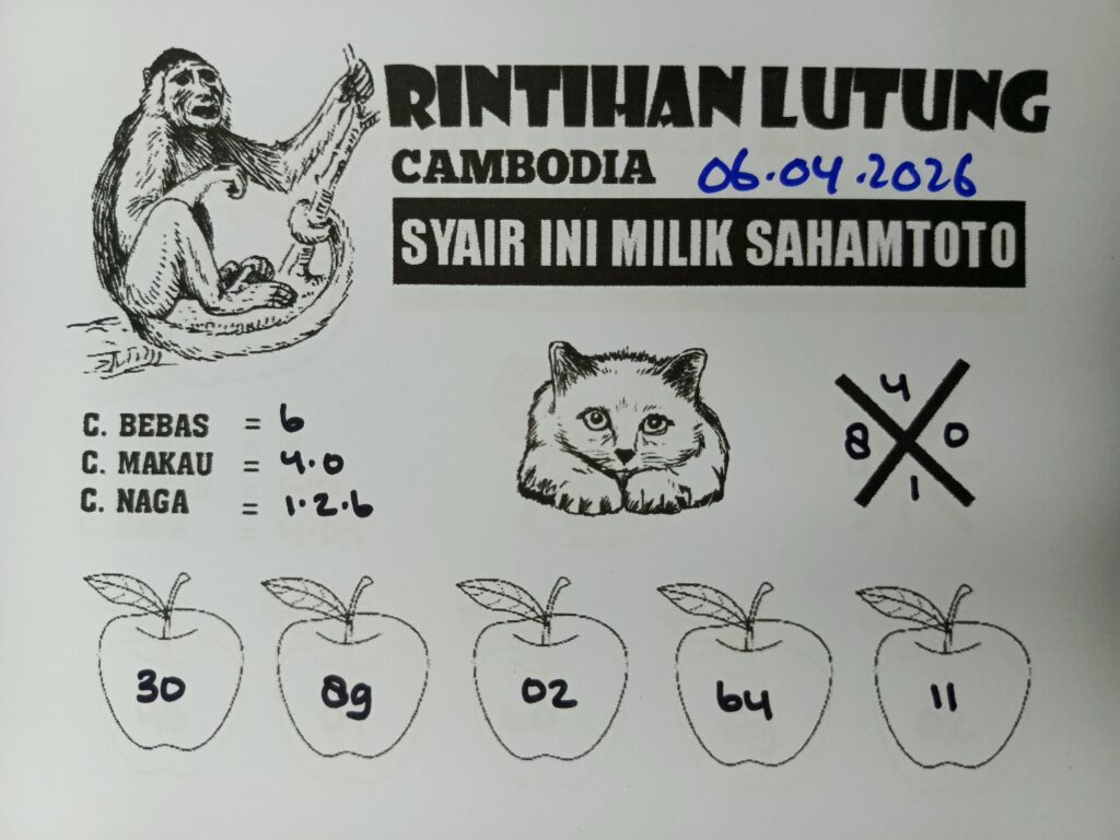 Syair Rintihan Lutung CAMBODIA Pools Hari ini Senin, 06 April 2026