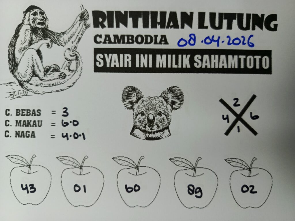 Syair Rintihan Lutung CAMBODIA Pools Hari ini Rabu, 08 April 2026