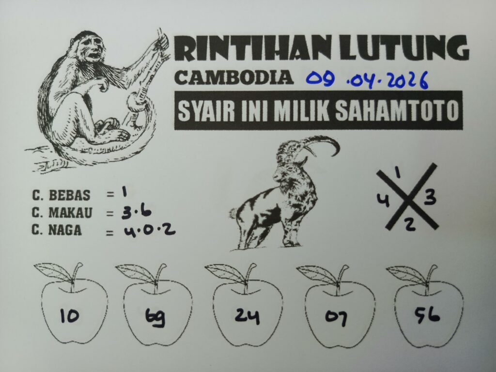 Syair Rintihan Lutung CAMBODIA Pools Hari ini Kamis, 09 April 2026