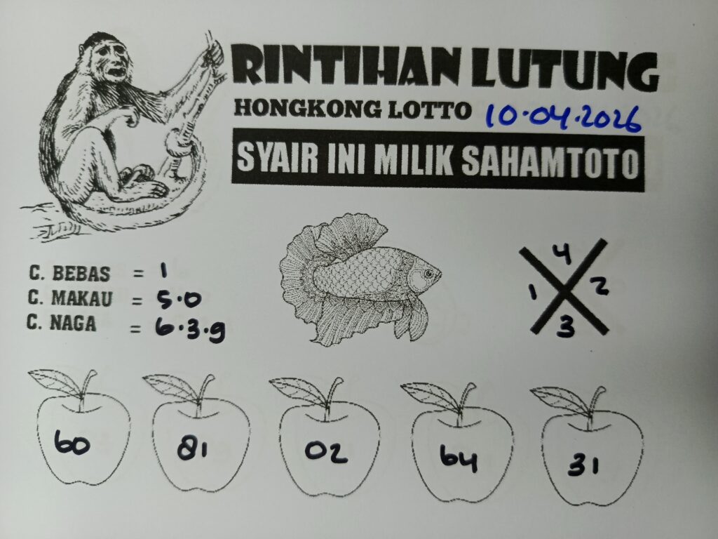 Syair Rintihan Lutung HONGKONG LOTTO Hari ini Jumat 10 April 2026