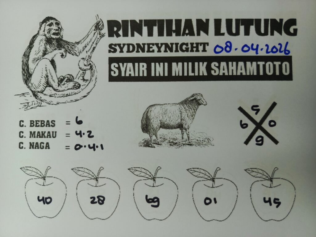 Syair Rintihan Lutung SydneyNight Hari ini Rabu, 08 April 2026