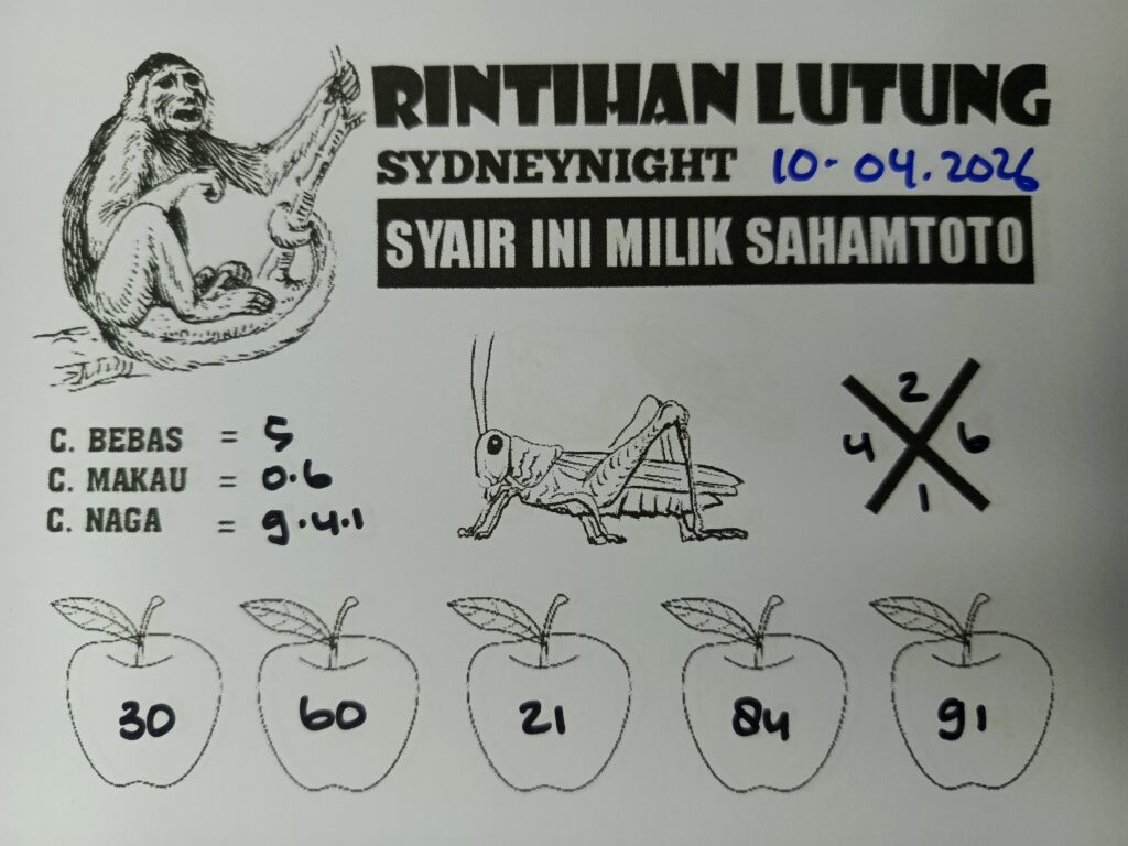 Syair Rintihan Lutung SydneyNight Hari ini Jumat, 10 April 2026