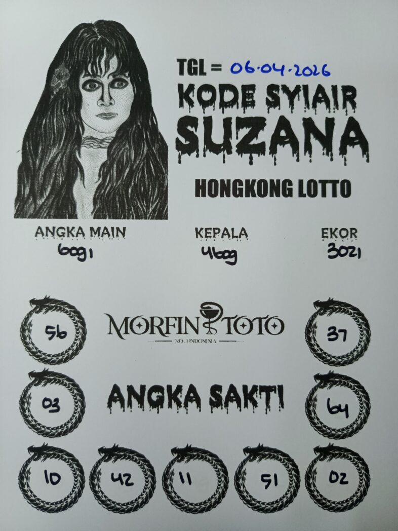 SYAIR TOGEL SUZANA HONGKONG LOTTO 06 APRIL 2026
