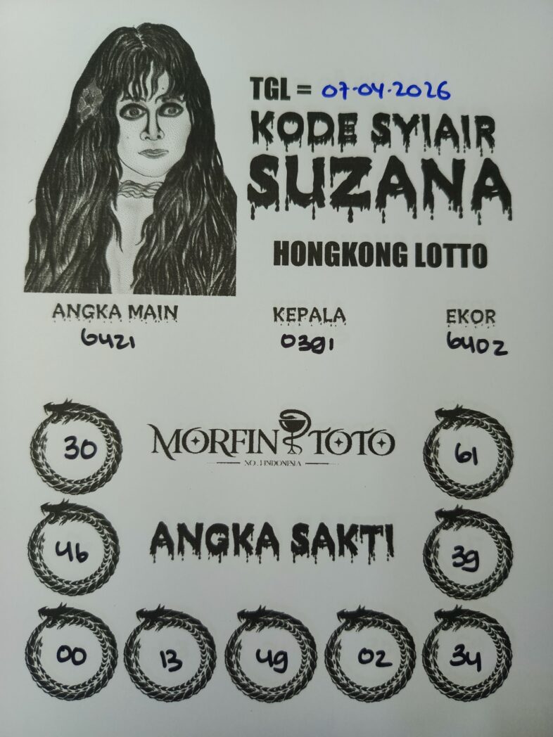 SYAIR TOGEL SUZANA  HONGKONG LOTTO 07 APRIL 2026