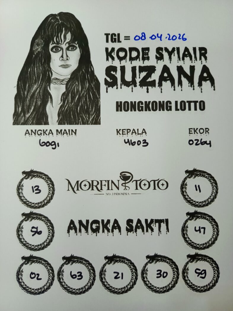 SYAIR TOGEL SUZANA  HONGKONG LOTTO 08 APRIL 2026