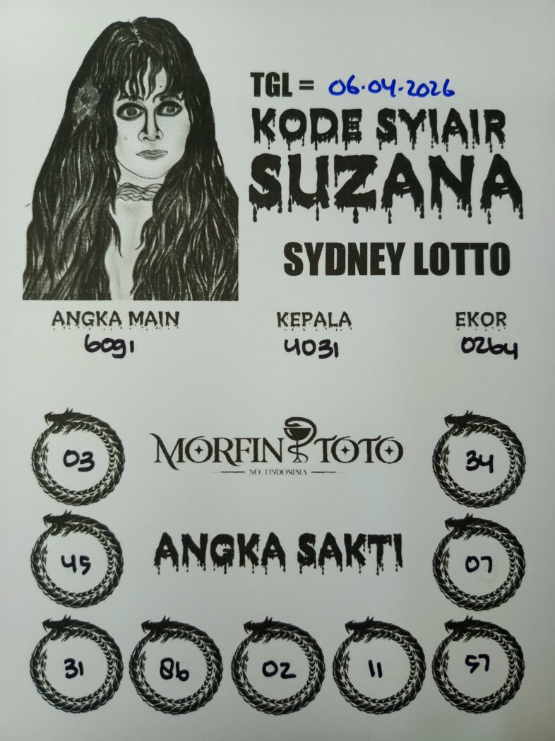 SYAIR TOGEL SUZANA SYDNEY LOTTO 06 APRIL 2026