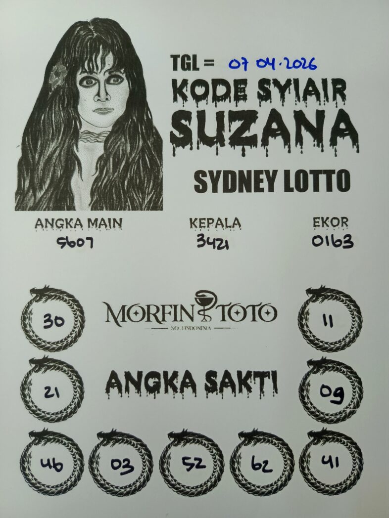 SYAIR TOGEL SUZANA SYDNEY LOTTO 07 APRIL 2026