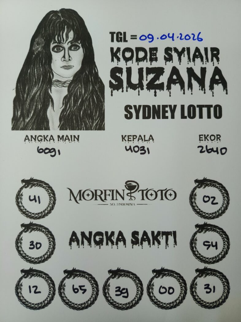 SYAIR TOGEL SUZANA SYDNEY LOTTO 09 APRIL 2026
