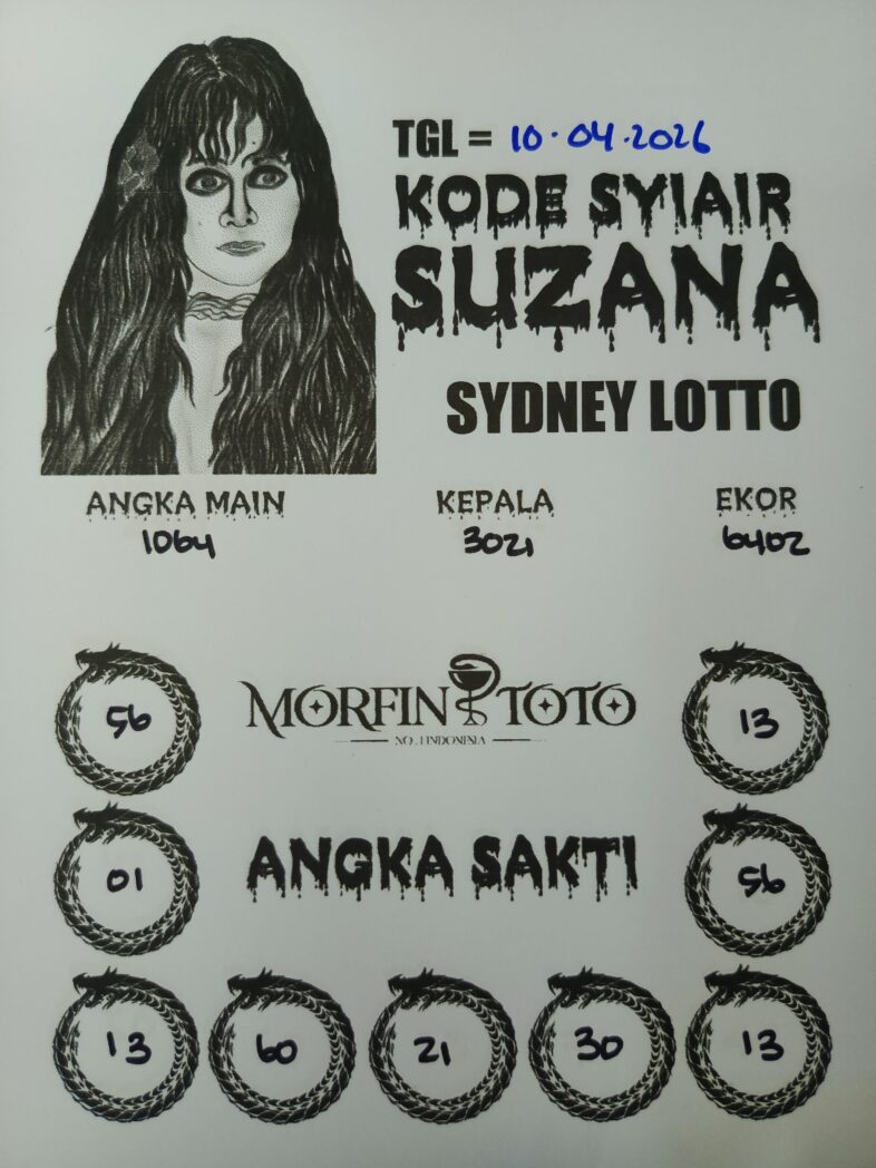 SYAIR TOGEL SUZANA SYDNEY LOTTO 10 APRIL 2026