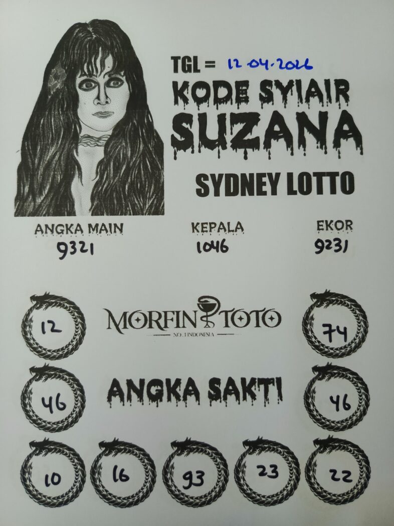 SYAIR TOGEL SUZANA SYDNEY LOTTO 12 APRIL 2026