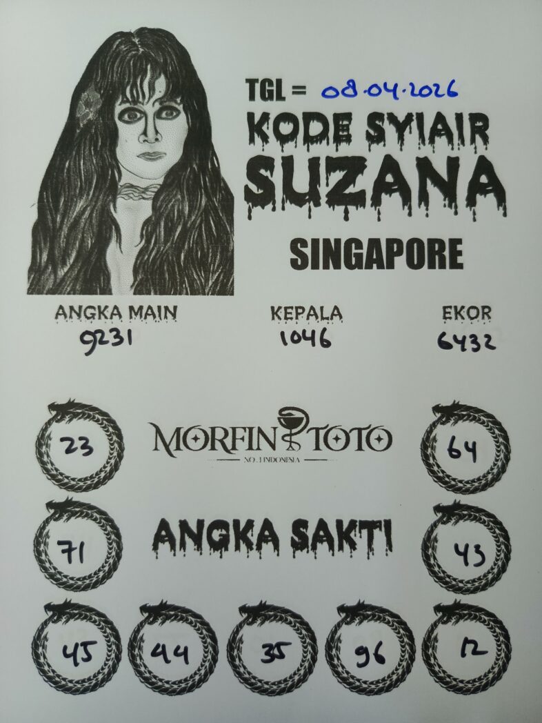 SYAIR TOGEL SINGAPORE SUZANA  08 APRIL 2026