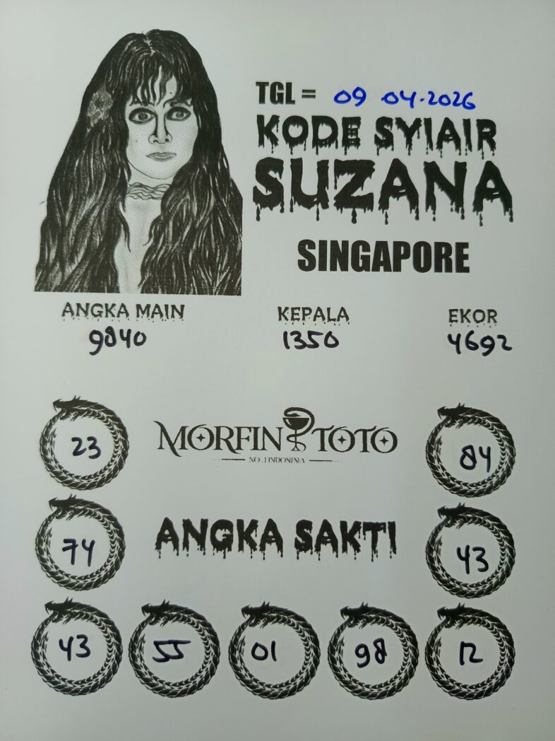 SYAIR TOGEL SINGAPORE SUZANA  09 APRIL 2026
