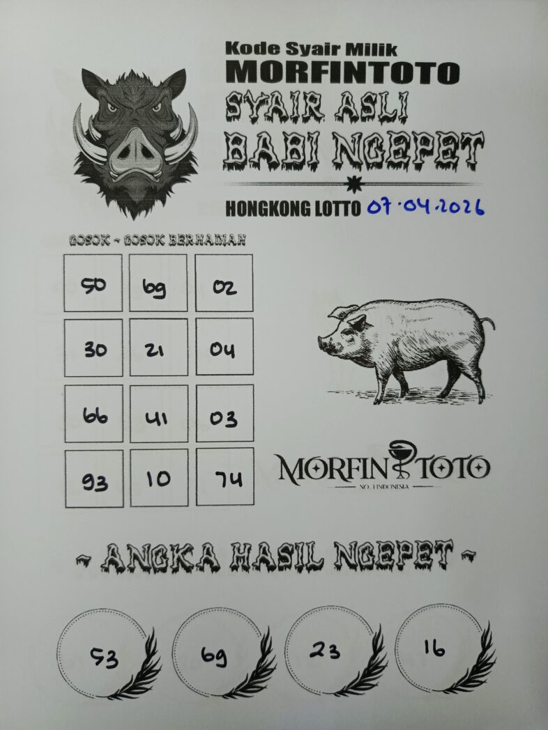 SYAIR TOGEL BABI NGEPET HONGKONG LOTTO 07 APRIL 2026
