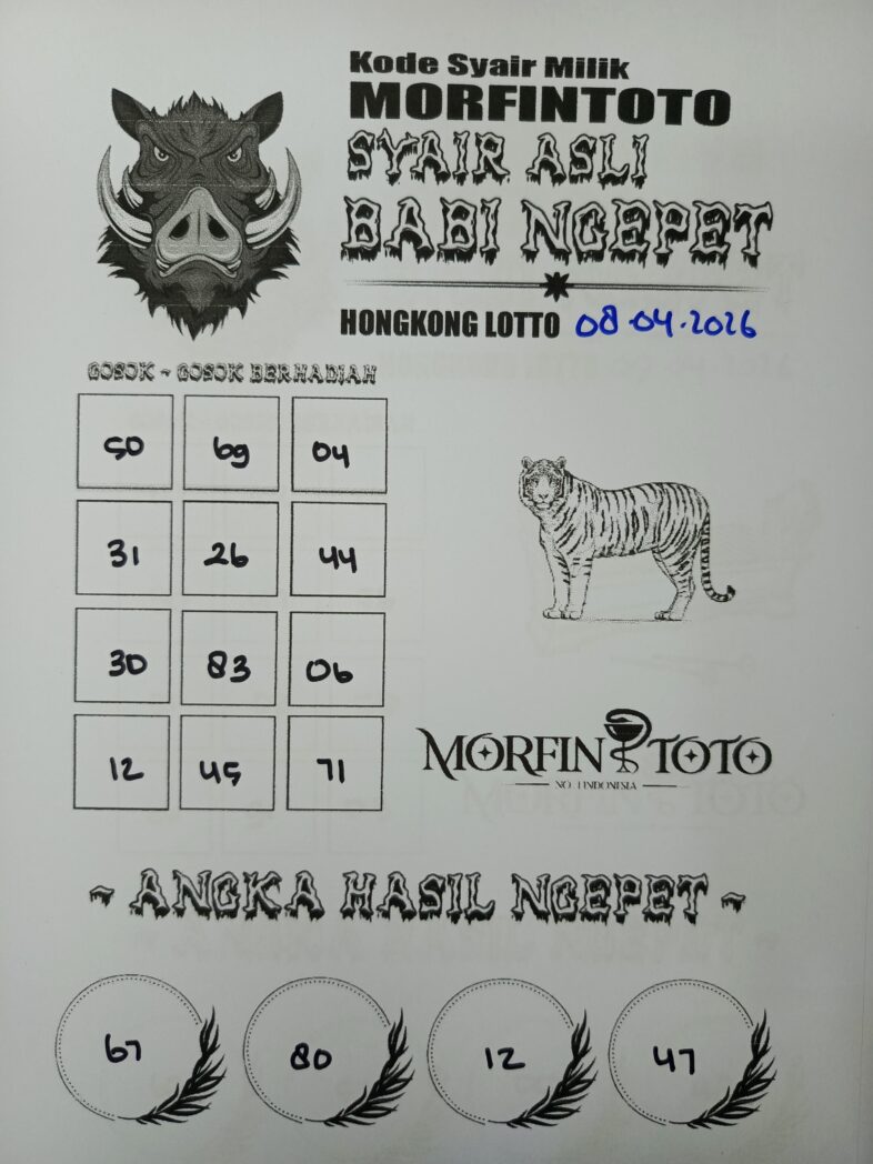SYAIR TOGEL BABI NGEPET HONGKONG LOTTO 08 APRIL 2026