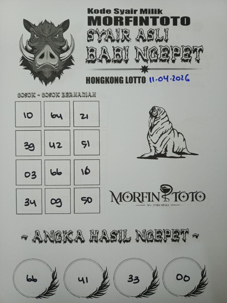 SYAIR TOGEL BABI NGEPET HONGKONG LOTTO 11 APRIL 2026
