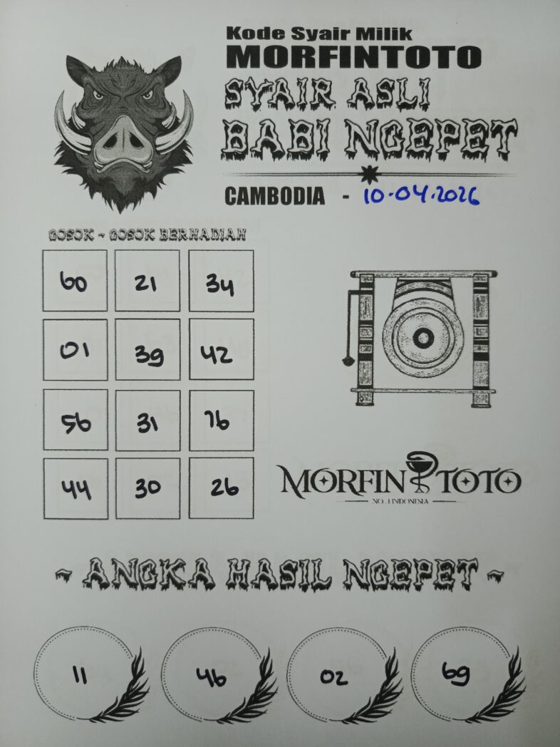 SYAIR TOGEL BABI NGEPET CAMBODIA 10 APRIL 2026