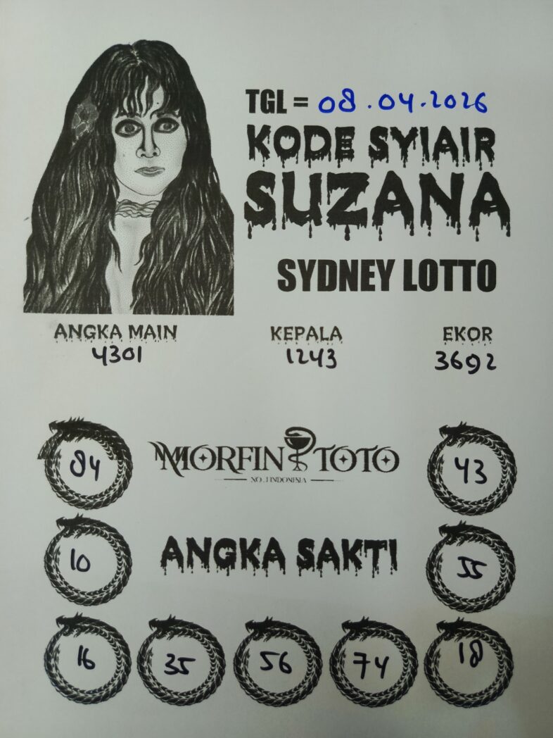 SYAIR TOGEL SUZANA SYDNEY LOTTO 08 APRIL 2026