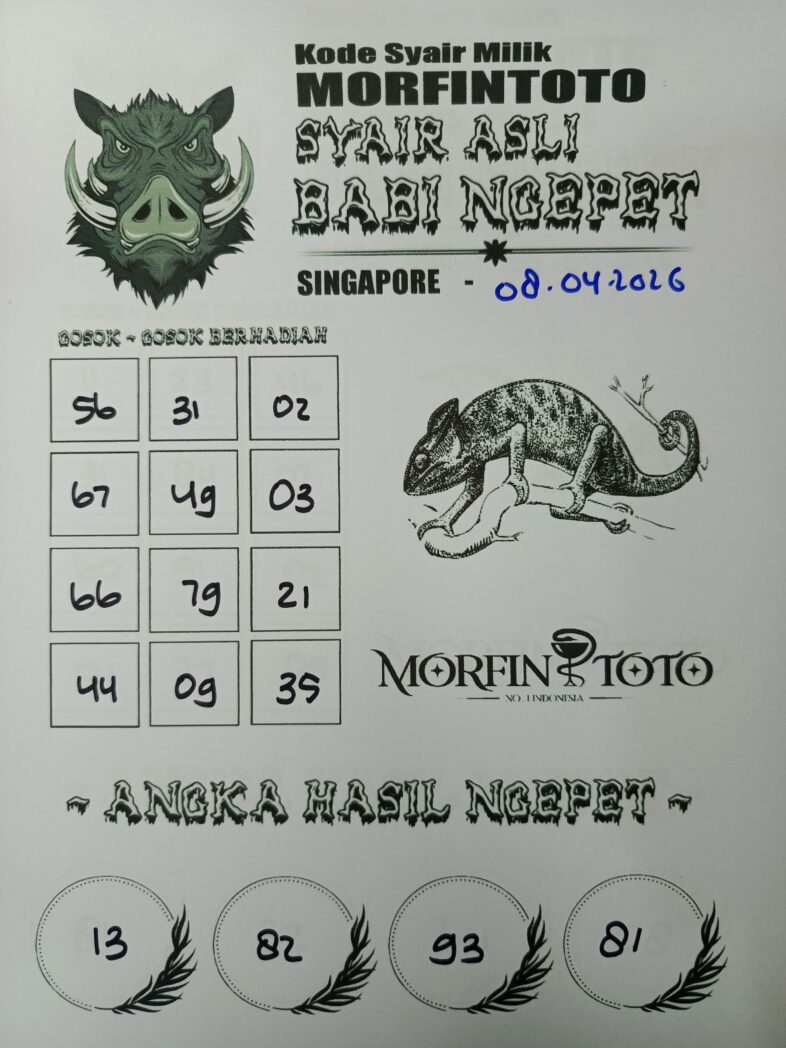 SYAIR TOGEL SINGAPORE BABI NGEPET 08 APRIL 2026