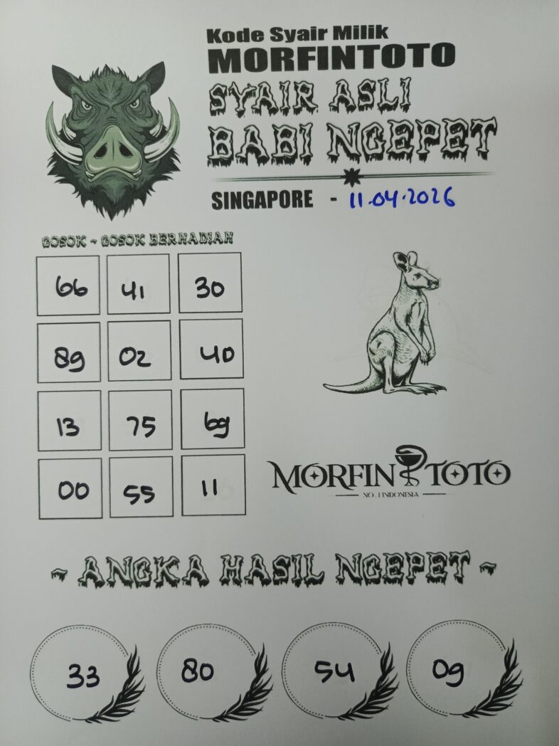 SYAIR TOGEL SINGAPORE BABI NGEPET 11 APRIL 2026