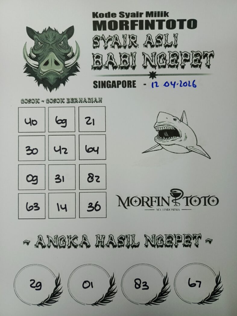 SYAIR TOGEL SINGAPORE BABI NGEPET 12 APRIL 2026
