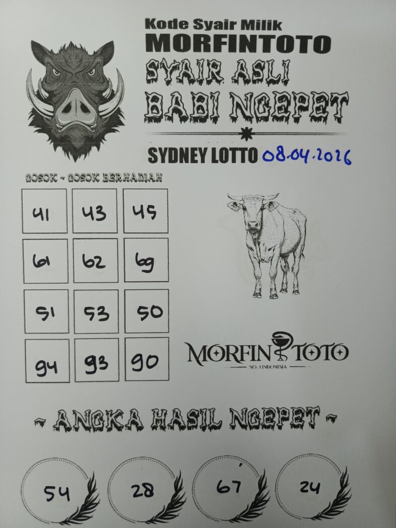 SYAIR TOGEL BABI NGEPET SYDNEY LOTTO 08 APRIL 2026