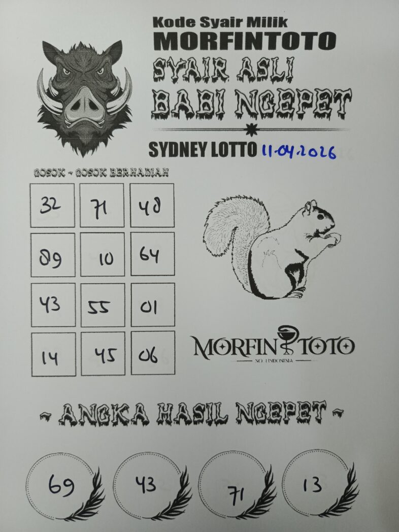 SYAIR TOGEL BABI NGEPET SYDNEY LOTTO 11 APRIL 2026