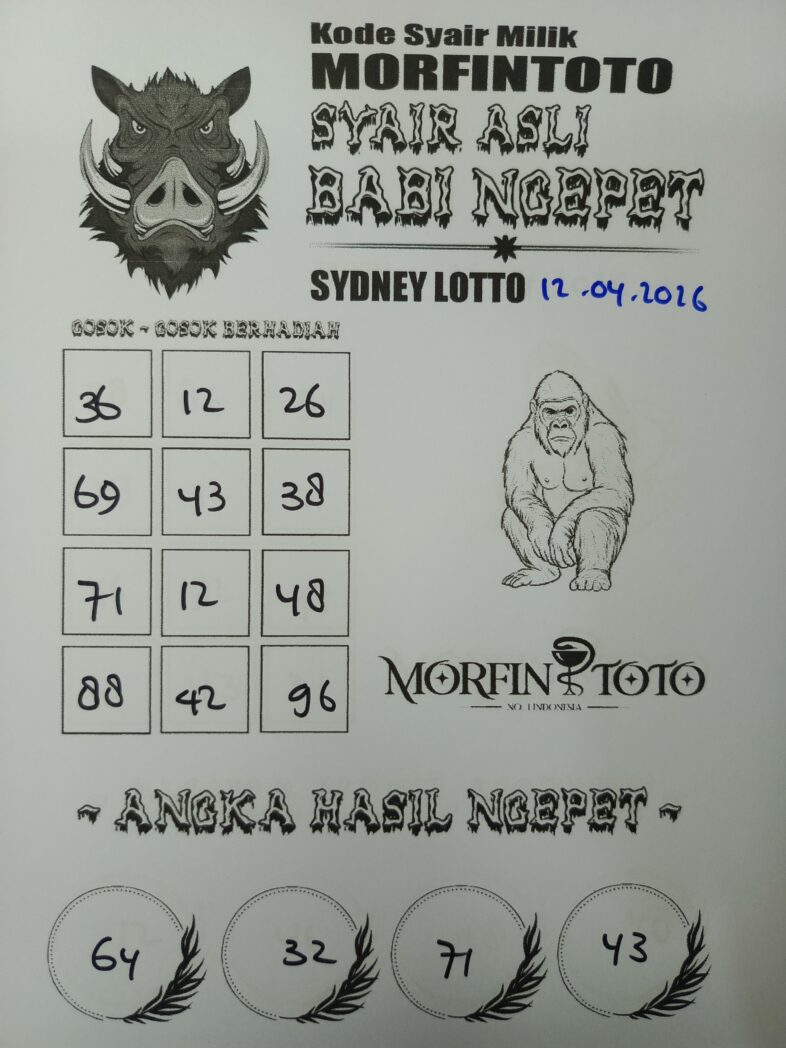 SYAIR TOGEL BABI NGEPET SYDNEY LOTTO 12 APRIL 2026