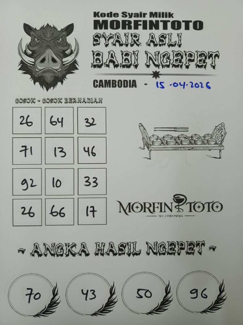 SYAIR TOGEL BABI NGEPET CAMBODIA 15 APRIL 2026