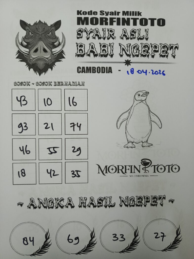 SYAIR TOGEL BABI NGEPET CAMBODIA 18 APRIL 2026