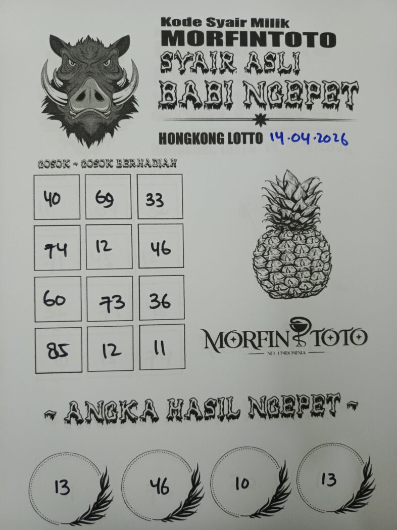 SYAIR TOGEL BABI NGEPET HONGKONG LOTTO 14 APRIL 2026
