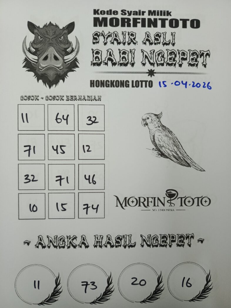 SYAIR TOGEL BABI NGEPET HONGKONG LOTTO 15 APRIL 2026