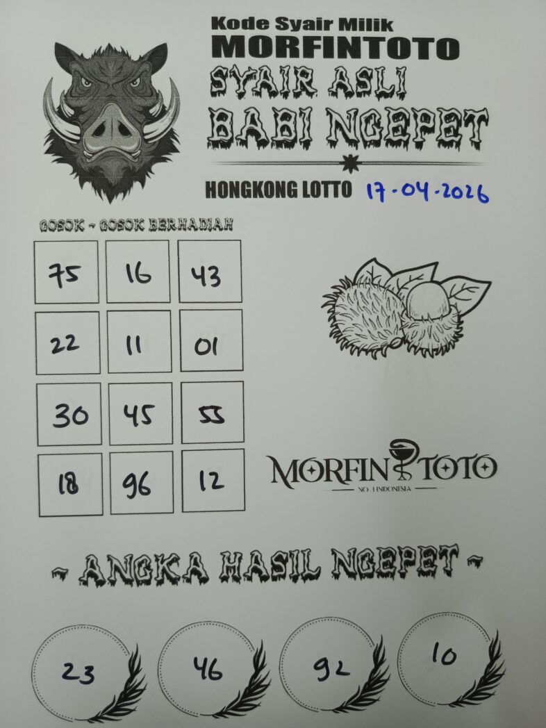 SYAIR TOGEL BABI NGEPET HONGKONG LOTTO 17 APRIL 2026