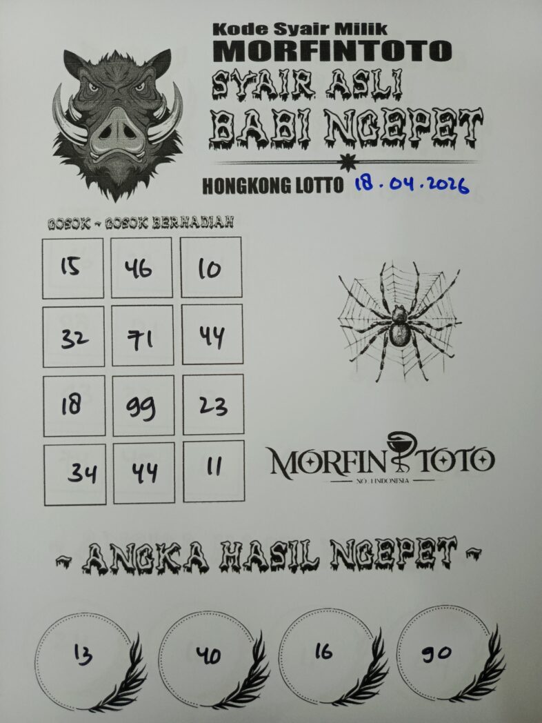 SYAIR TOGEL BABI NGEPET HONGKONG LOTTO 18 APRIL 2026