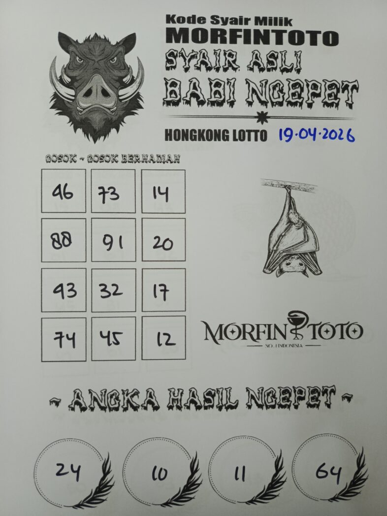 SYAIR TOGEL BABI NGEPET HONGKONG LOTTO 19 APRIL 2026