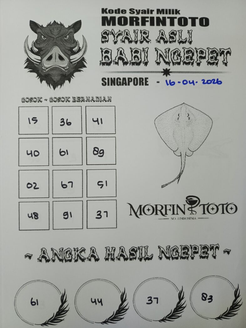 SYAIR TOGEL SINGAPORE BABI NGEPET 16 APRIL 2026