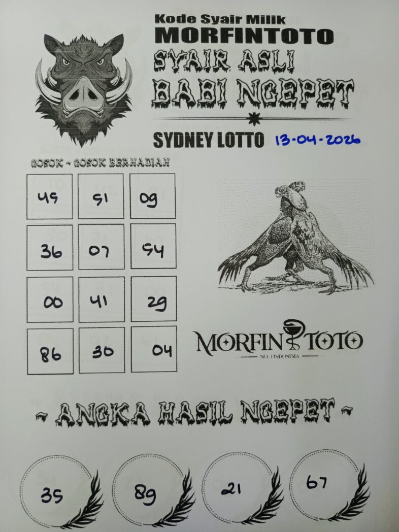 SYAIR TOGEL BABI NGEPET SYDNEY LOTTO 13 APRIL 2026