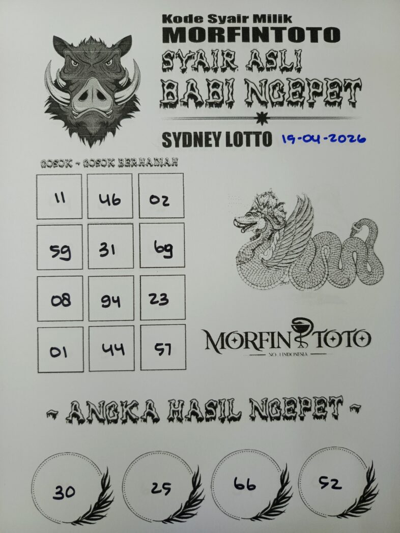 SYAIR TOGEL BABI NGEPET SYDNEY LOTTO 15 APRIL 2026