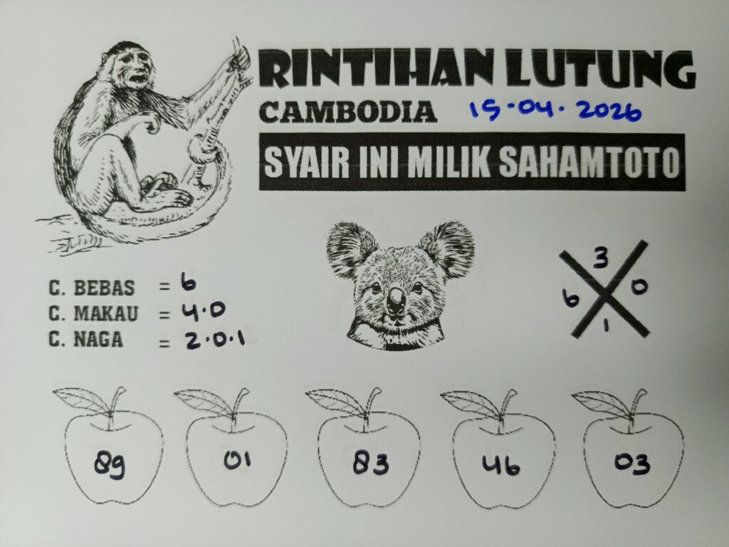 Syair Rintihan Lutung Cambodia POOLS Hari ini Rabu, 15 April 2026