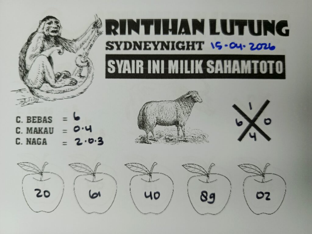 Syair Rintihan Lutung SydneyNight Hari ini Rabu, 15 April 2026