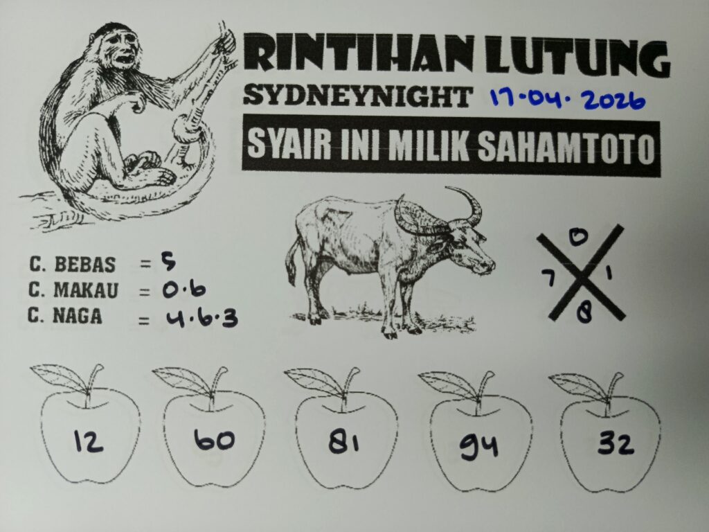 Syair Rintihan Lutung SydneyNight Hari ini Jumat, 17 April 2026