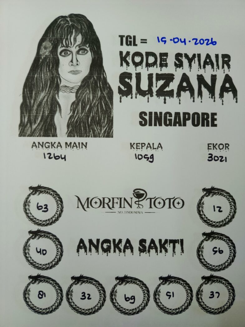 SYAIR TOGEL SINGAPORE SUZANA  15 APRIL 2026
