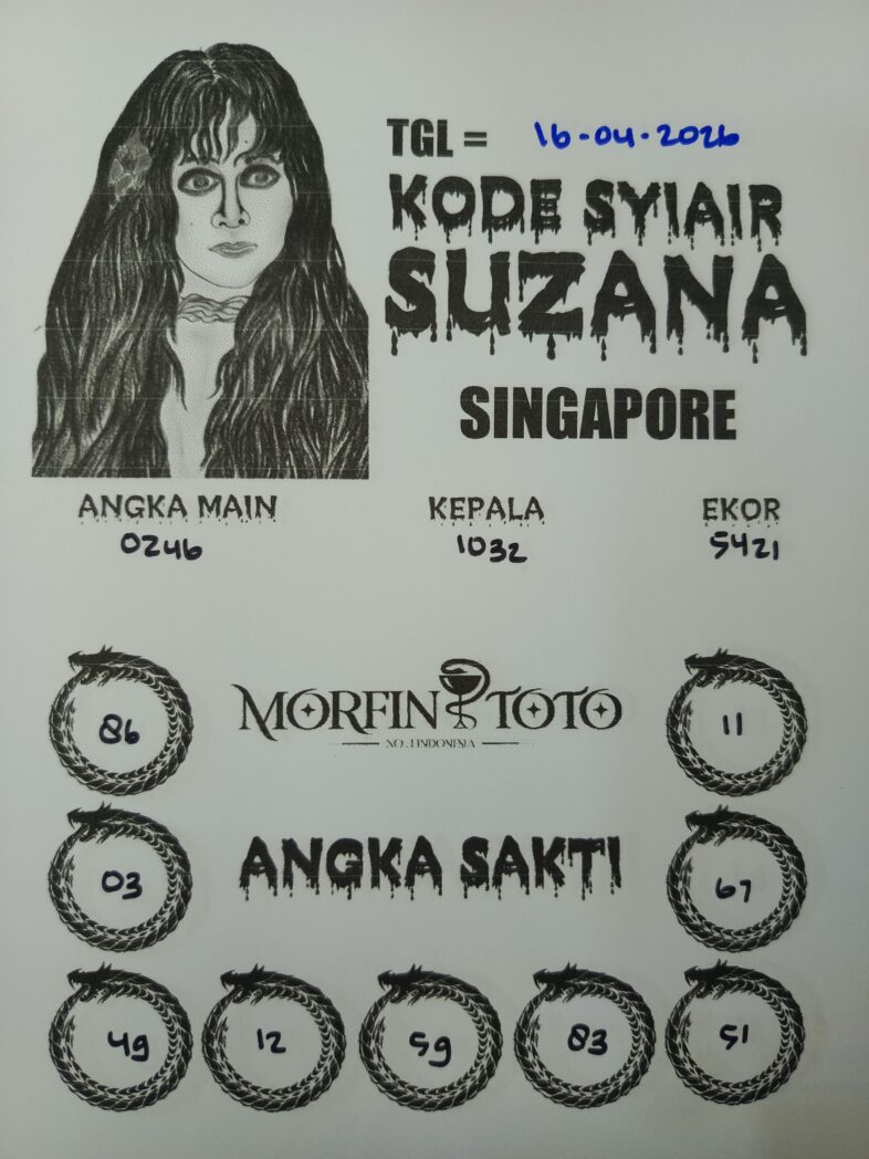 SYAIR TOGEL SINGAPORE SUZANA  16 APRIL 2026