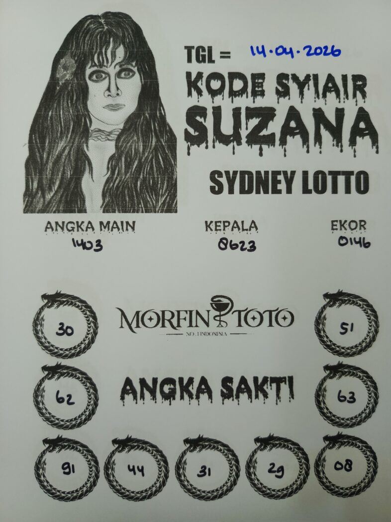 SYAIR TOGEL SUZANA SYDNEY LOTTO 14 APRIL 2026