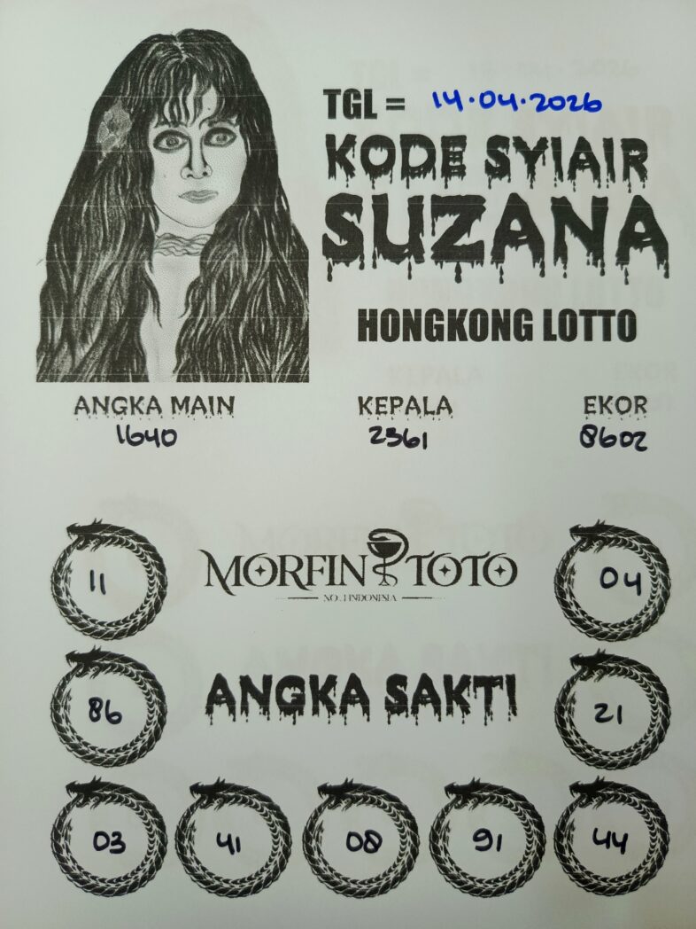 SYAIR TOGEL SUZANA  HONGKONG LOTTO 14 APRIL 2026