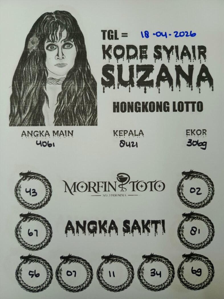 SYAIR TOGEL SUZANA  HONGKONG LOTTO 18 APRIL 2026