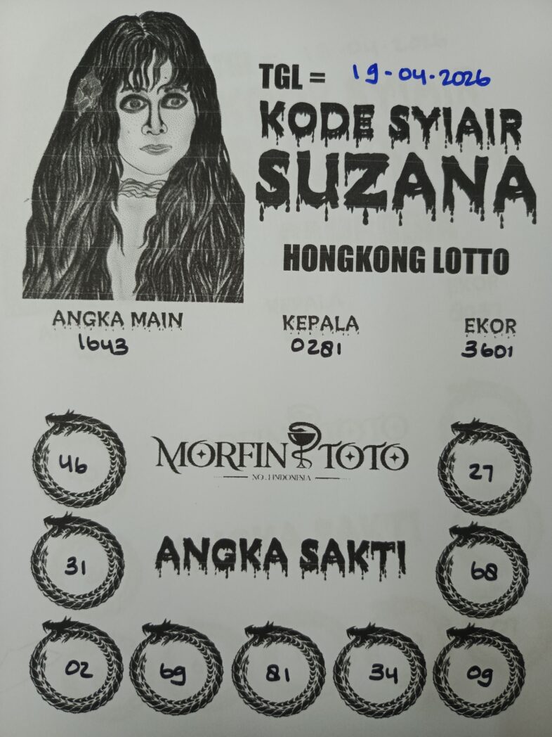 SYAIR TOGEL SUZANA  HONGKONG LOTTO 19 APRIL 2026