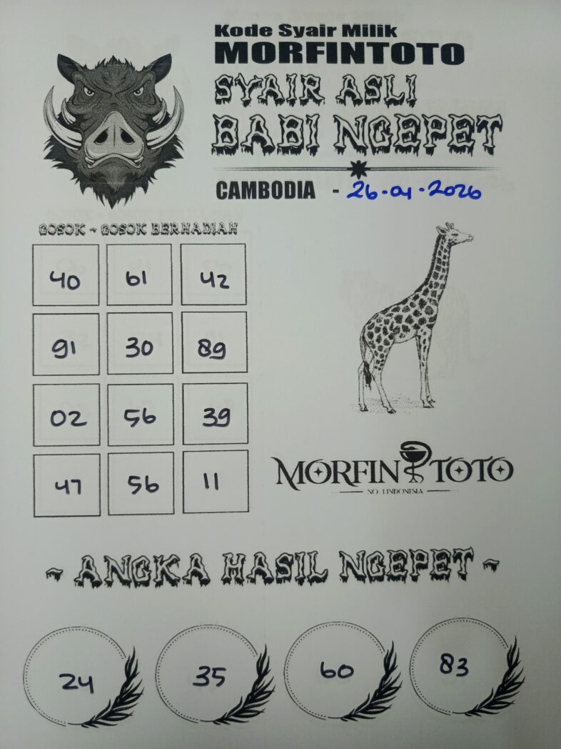 SYAIR TOGEL BABI NGEPET CAMBODIA 26 APRIL 2026