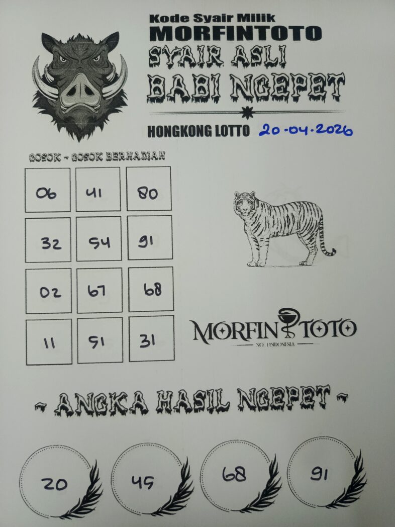 SYAIR TOGEL BABI NGEPET HONGKONG LOTTO 20 APRIL 2026