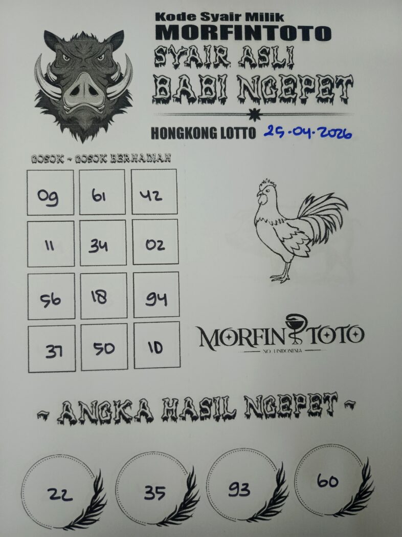 SYAIR TOGEL BABI NGEPET HONGKONG LOTTO 25 APRIL 2026