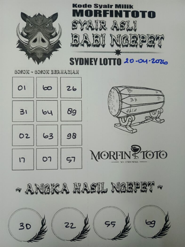 SYAIR TOGEL BABI NGEPET SYDNEY LOTTO 20 APRIL 2026